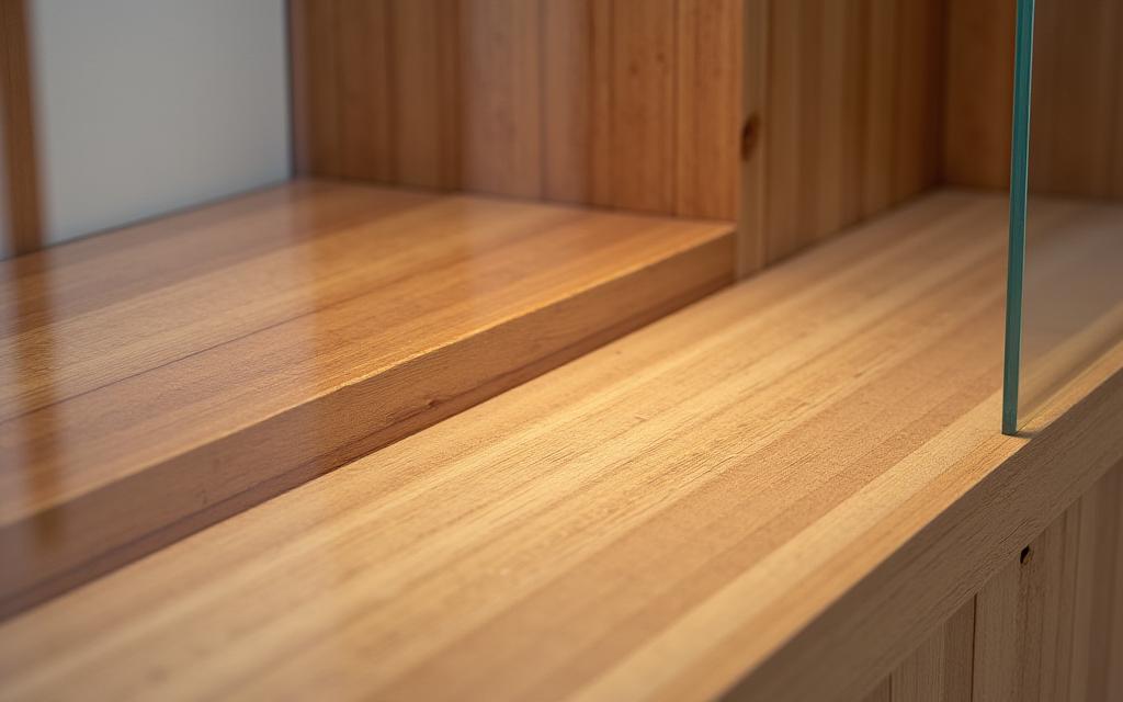 Vitrine bois naturel musée